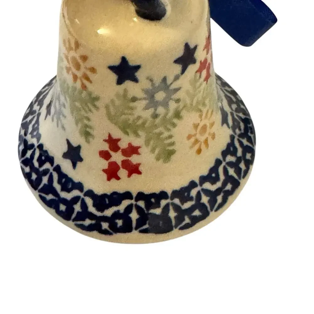 Boleslawiec Polish Pottery Bell Collectible Small 3” Tall Hand Made Numbered NWT